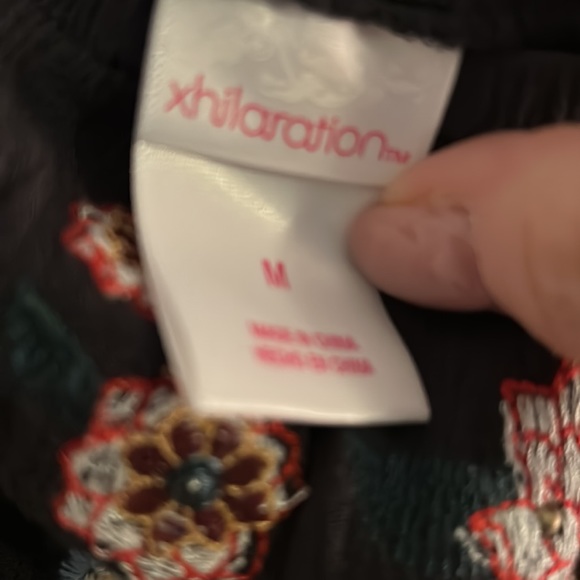 Xhilaration strapless jumpsuit - Grey with embroidered top. Size M - Picture 4 of 6